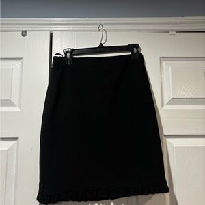 Karl Lagerfeld Black Pencil Skirt with Ruffle Hem